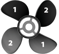 TURNING POINT PROPELLERS 14 1/4 x 19 Express Mach3, 3-Blade, RH,  Stainless Steel Propeller